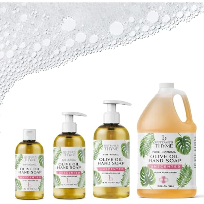 Brittanie's Thyme BRITTANIES PURE CASTILE LIQUID SOAP REFILL, UNSCENTED, 16 OUNCE | DISH SOAP, HAIR & BODY, HOME, GENTLE AND PURE, MADE WITH NATURAL LUXURIOUS OILS, VEGAN & GLUTEN FREE NON-GMO - Image 2